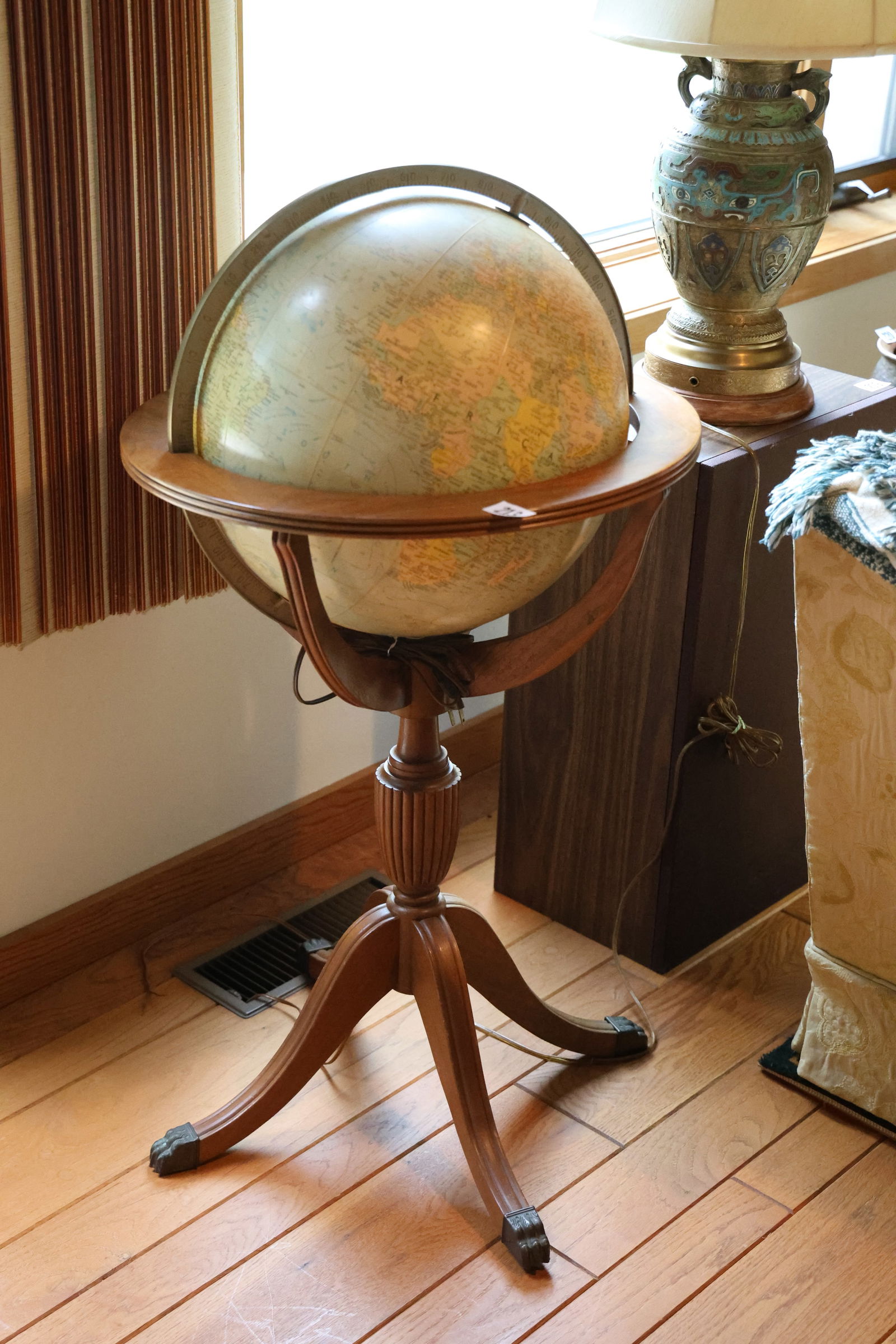 Light-up Floor Model Library World Globe on Stand 38 in. height x 19 in. diameter (1 of 12)