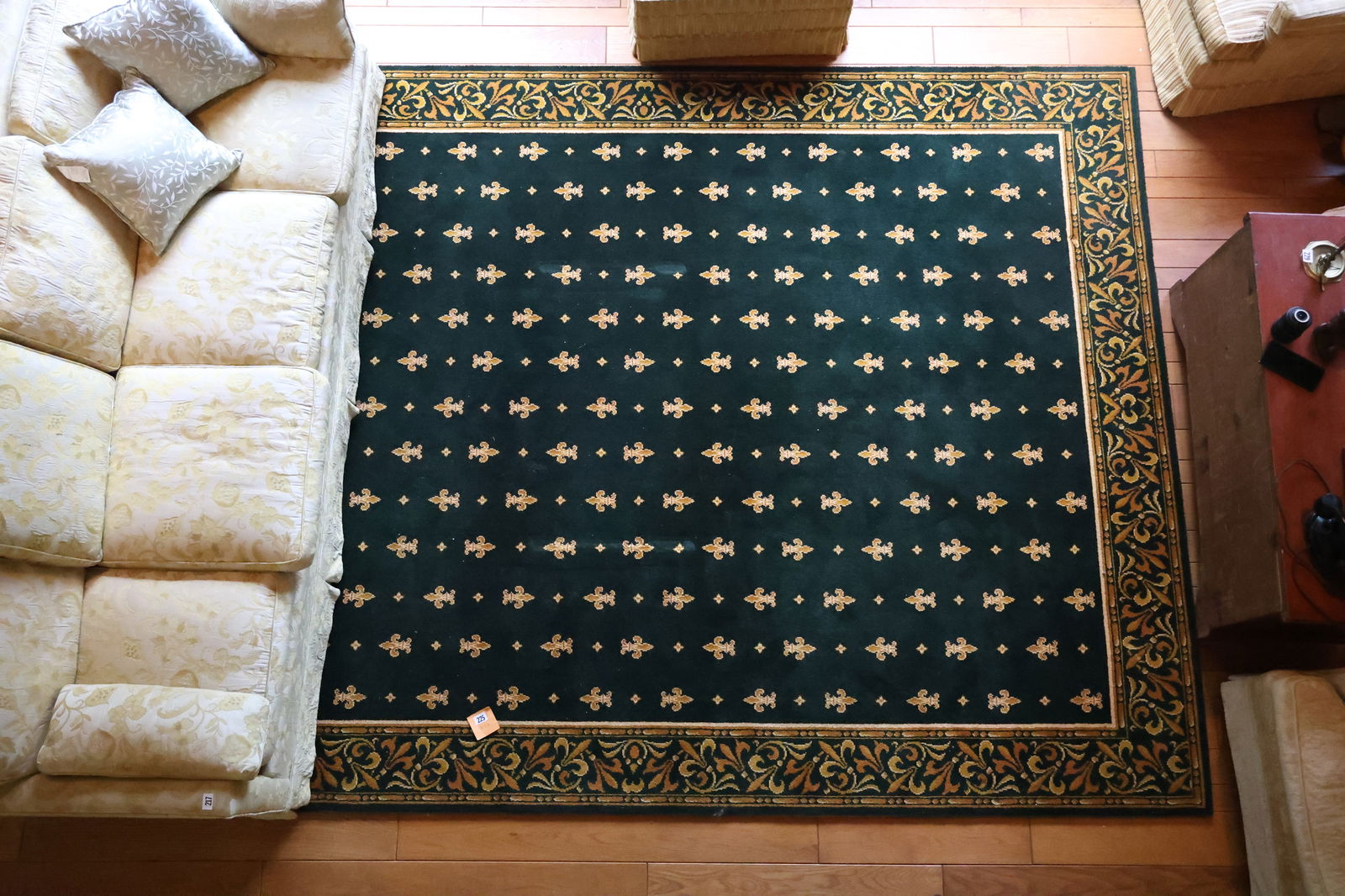Green Oriental Pattern Wool Rug Size 8'2 in. x 11'2 in., Receipt 1996 Cost $885 (1 of 8)
