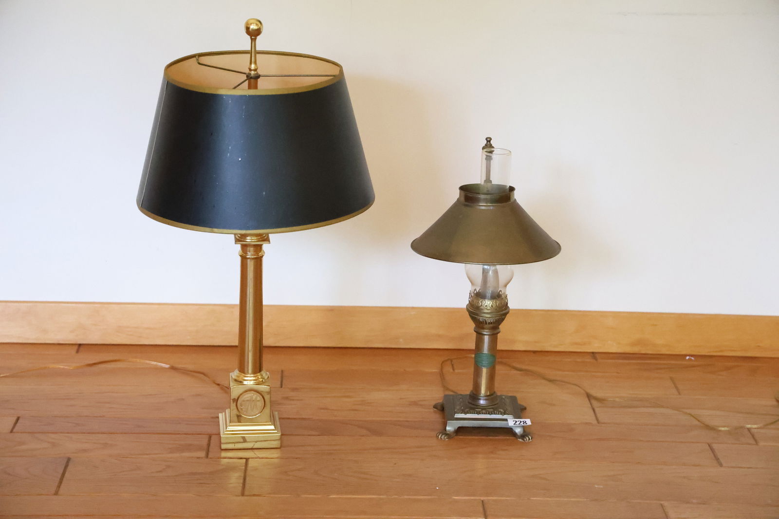 2 Brass Table Lamps: 28 in. height and 21 in. height (1 of 8)