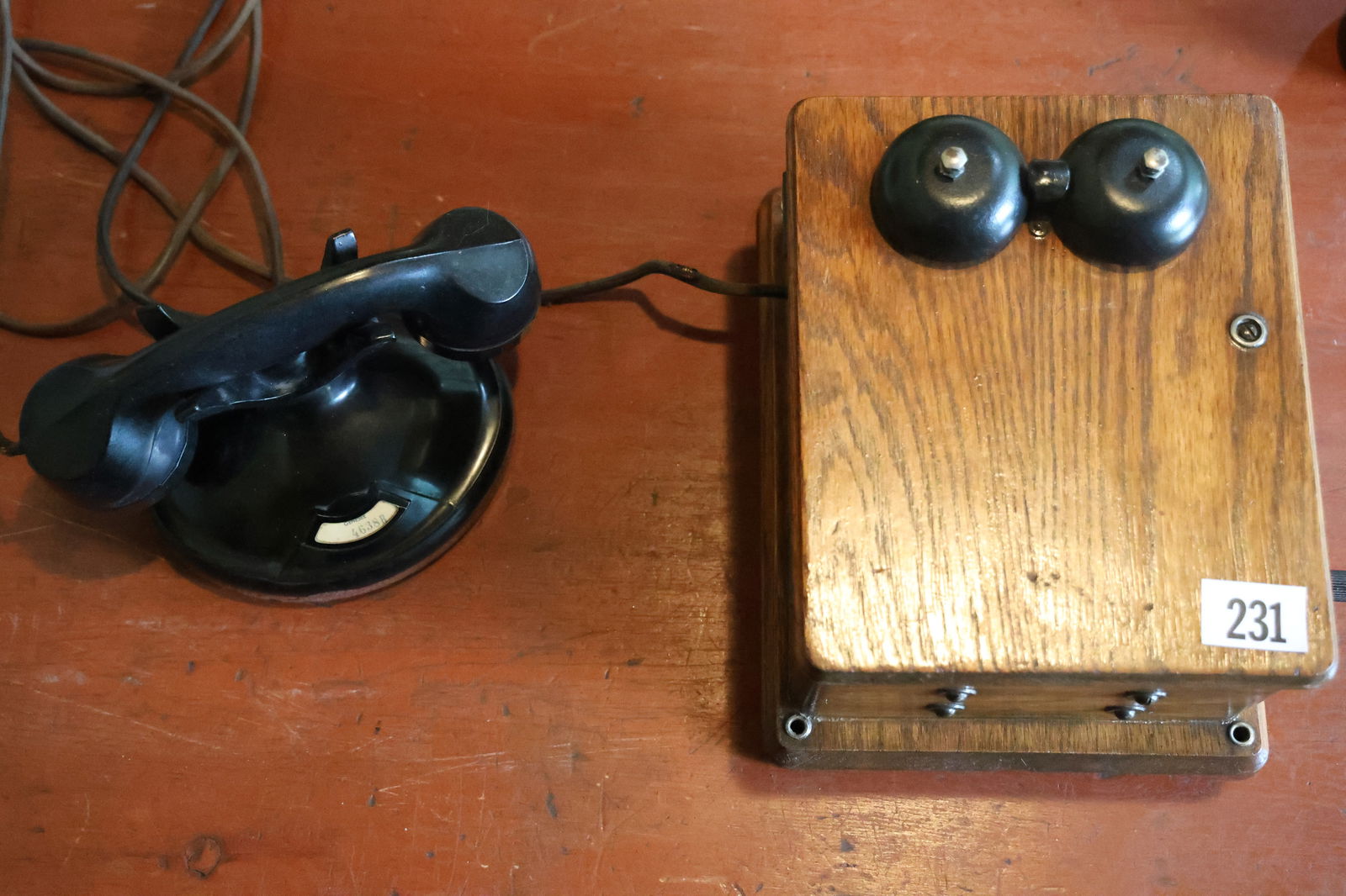 Antique Black Telephone with Oak Case Bell Box Stromberg Carlson Company (1 of 6)
