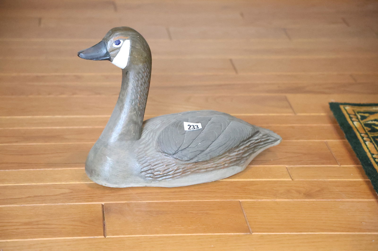 Carved Wood Goose Decoy 14 in. height x 18 in. length (1 of 8)