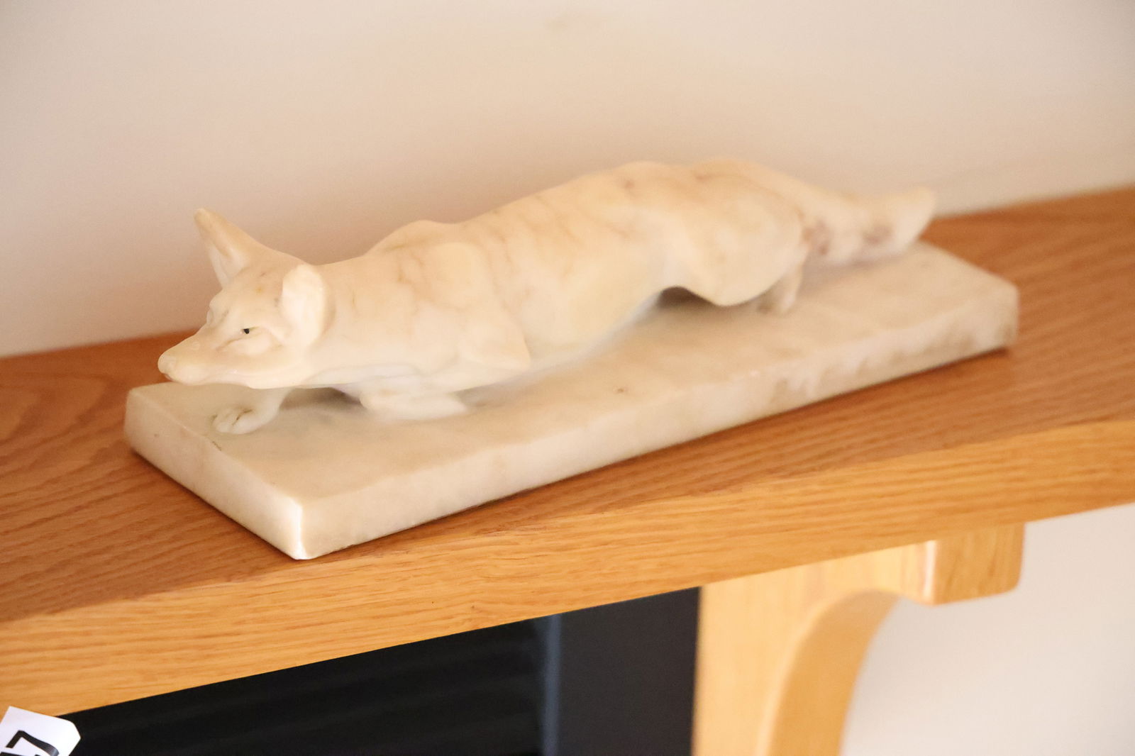 Antique Carved Marble FOX Figure Sculpture 11.5 in. length x 3.25 in. height (1 of 9)