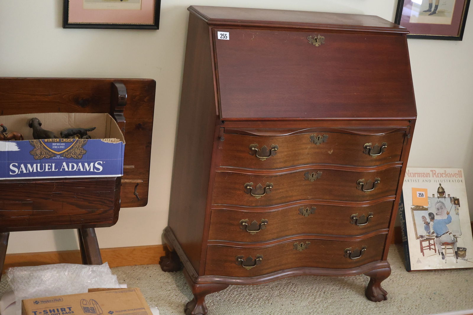 Mahogany Governor Winthrop Slant Lid Desk 40 in. height x 30 in. wide (1 of 2)