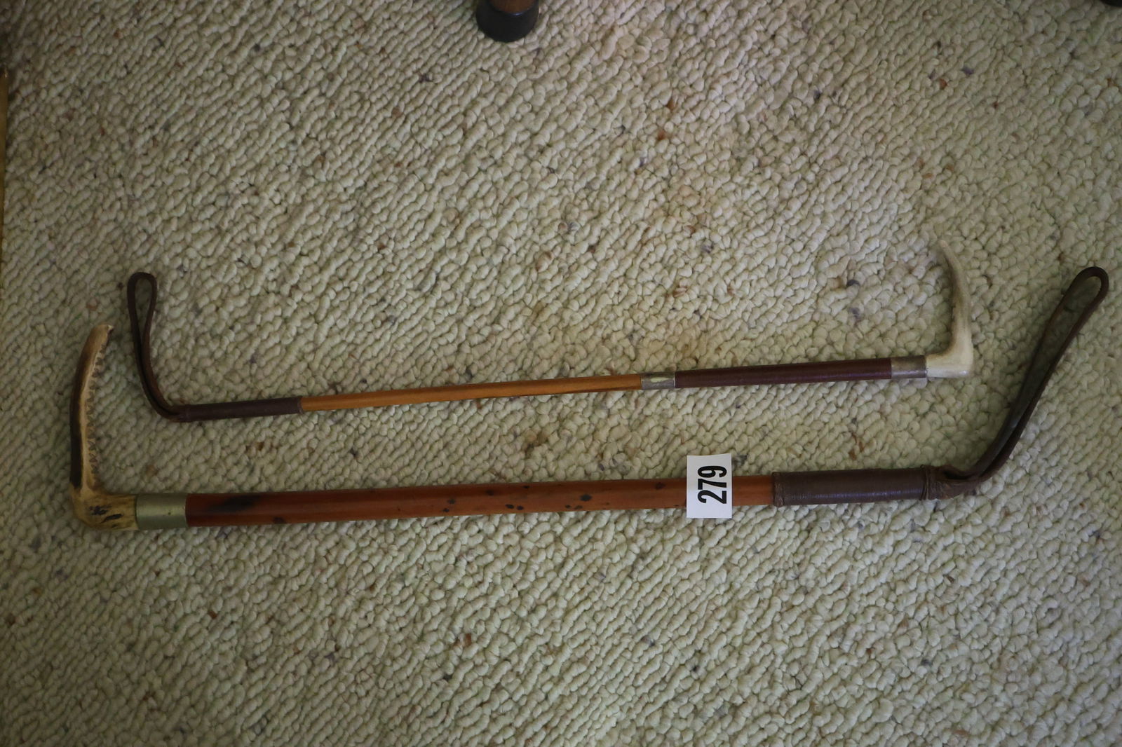 2 Equestrian Horse Whips, 20 in. , 19 in. (1 of 3)