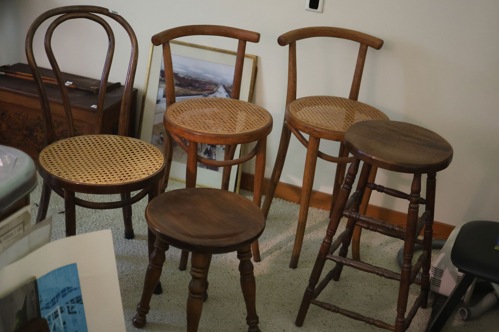 5 Assorted Wooden Stools - Variety - SEE PICTURES (1 of 3)