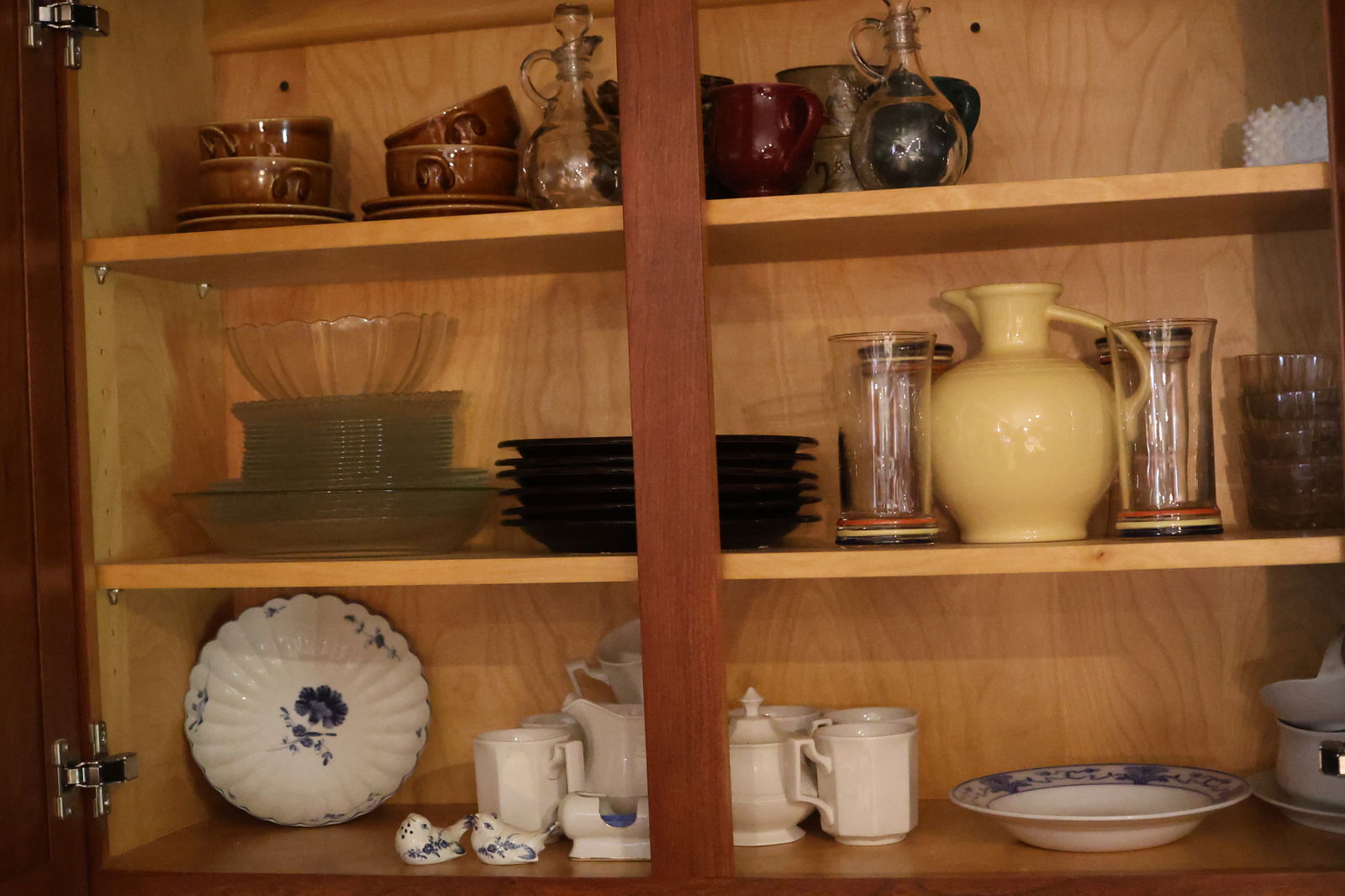 Contents of Kitchen Cabinet: Dishes, Pottery, Glassware, Etc. SEE PICTURES (1 of 8)