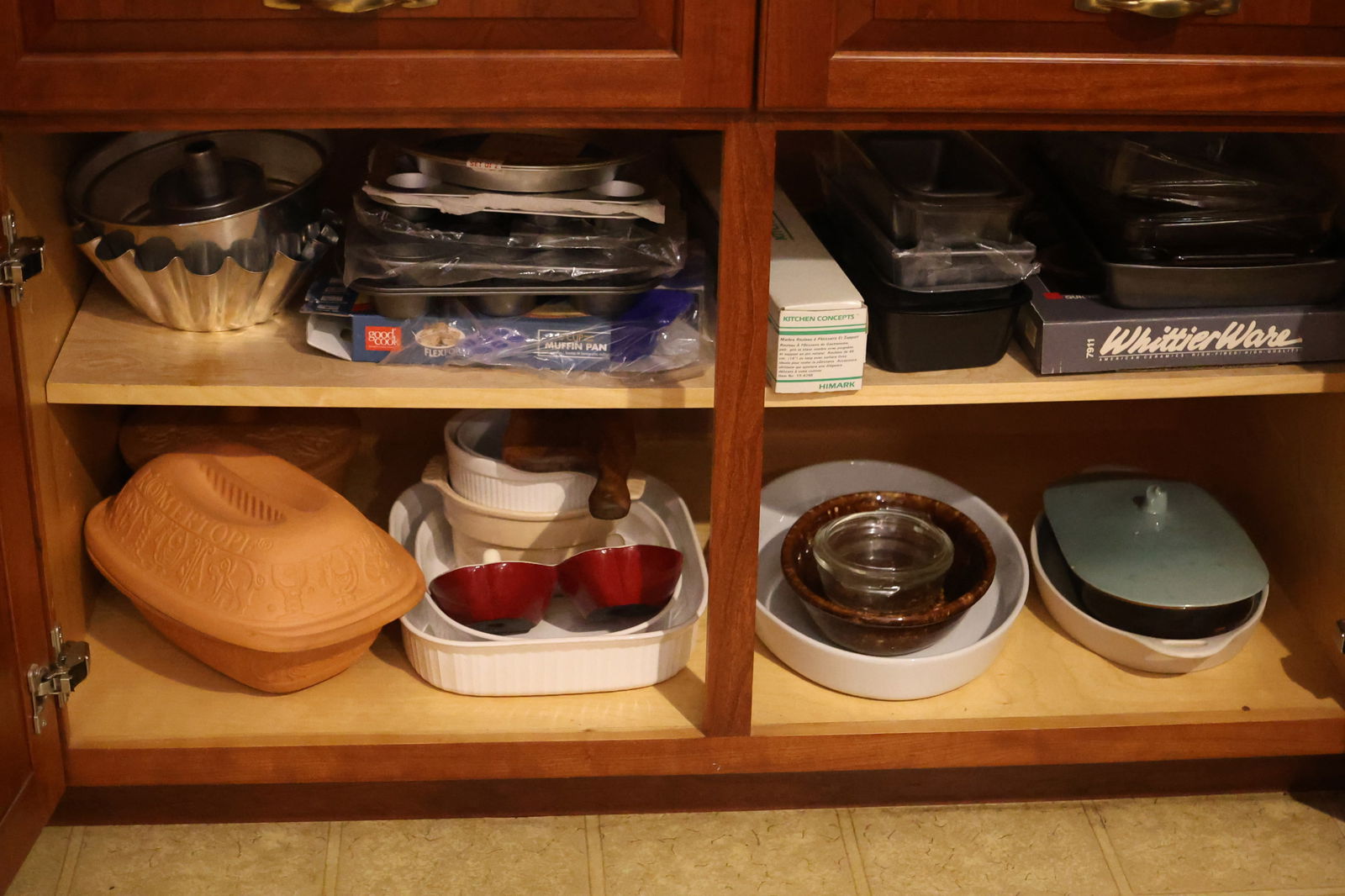 Contents of Kitchen Cabinet: Cooking, Casseroles, Tins,  Etc. SEE PICTURES (1 of 3)