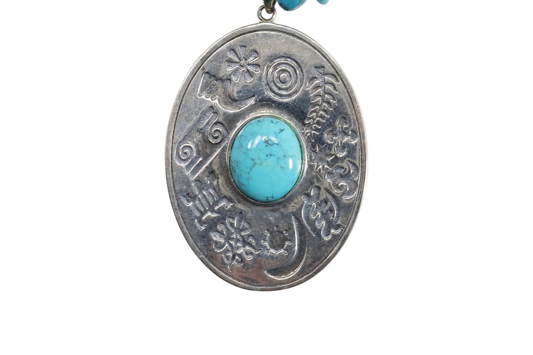 .925 Sterling Silver Silpada with Turquoise Pendant Necklace .925 Turquoise "Chips" 19 in. Chain (1 of 10)