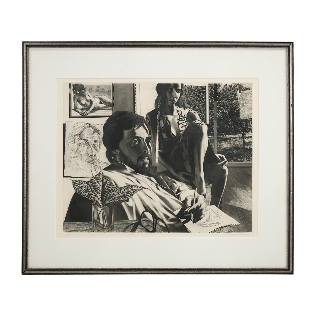 David Bumbeck, Pencil Signed Lithograph, titled "John" , dated 1979, Framed: David Bumbeck, Pencil Signed Lithograph, titled "John" , dated 1979, Framed. size: 19 x 15 outside frame:23 x 27 ; ASKart: David A. Bumbeck (Born 1940) is active/lives in Vermont, Massachusetts. David