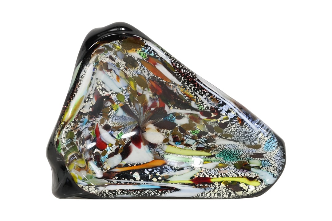 Murano Art Glass Quality Multi Colors Free Form Organic Bowl 8 inches length: Murano Art Glass Quality Multi Colors Free Form Organic Bowl 8 inches length. size: 1.4 h , 8 x 6.5 S:A4