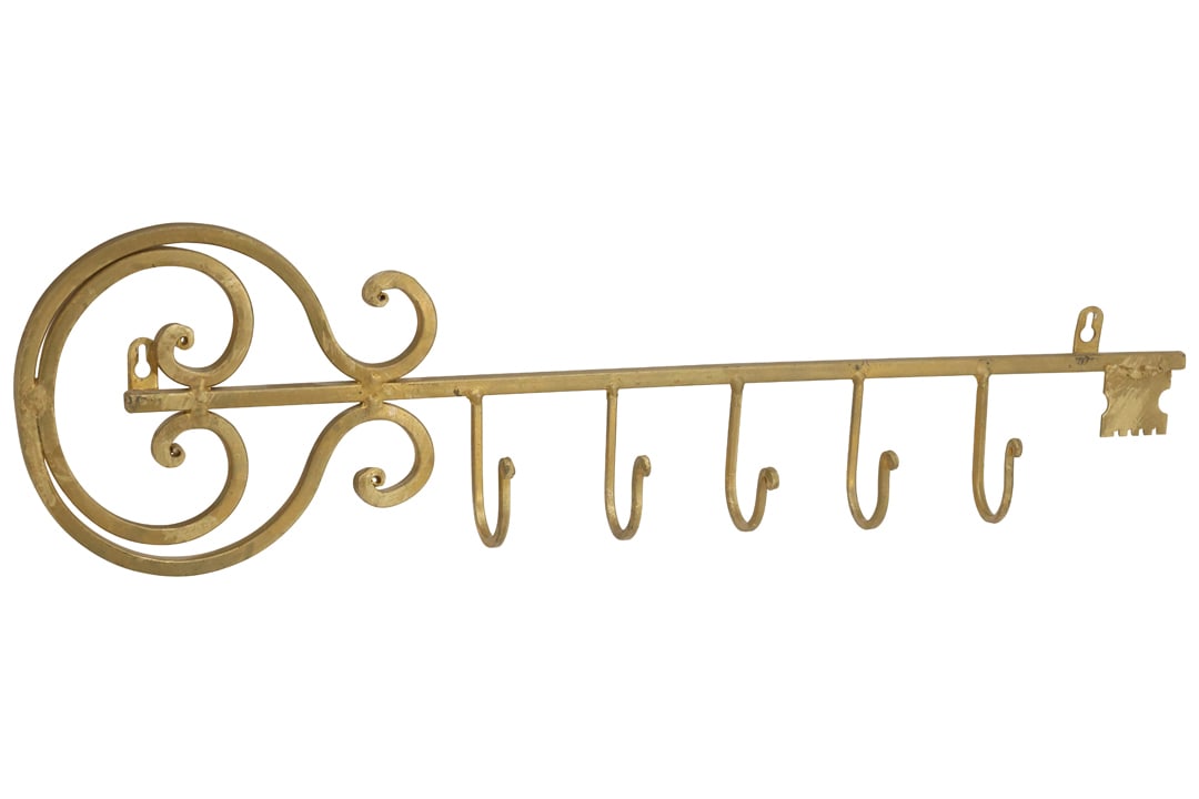 Large Fancy "BRASS KEY"  Wall Mount Coat Rack 27 inches length (1 of 10)