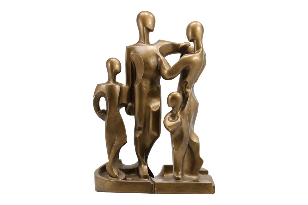 Alexsander Danel "Family Values" Cubism Sculpture Statue in Hard Plaster Composition 19 inches (1 of 19)