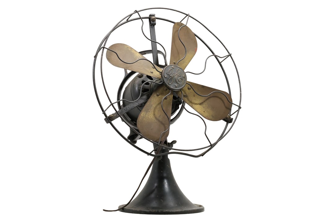 Vintage GE, General Electric, 4 Brass Blade Oscillating Fan 17 in. x 13 in. (1 of 16)