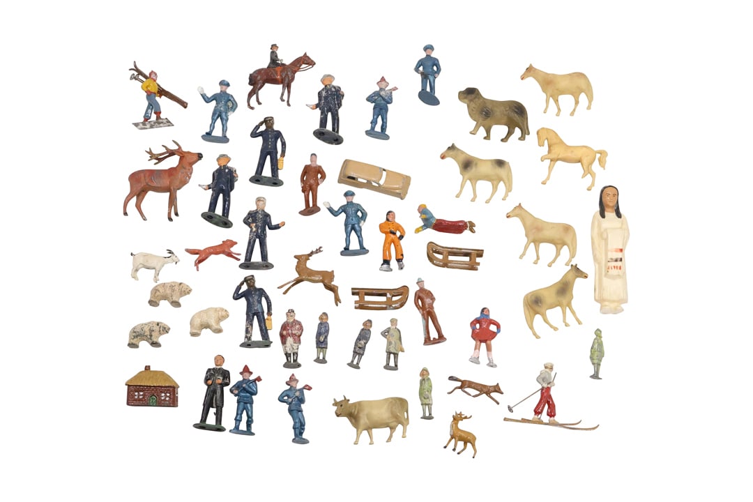 Large Grouping of Lead Figures: Soldiers, Firemen, Policemen, Skiers, Skaters - VARIETY (1 of 16)
