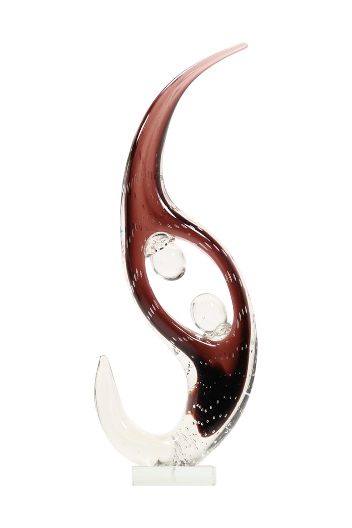 Large Art Glass Sculpture of Two Figures in Motion 17 inches height x 6 in. wide (1 of 15)