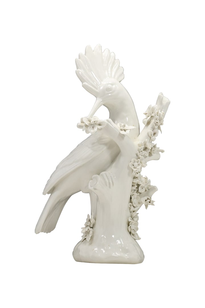 Large Tall White Porcelain COCKATOO BIRD Figure Statue 14 in. height (1 of 15)