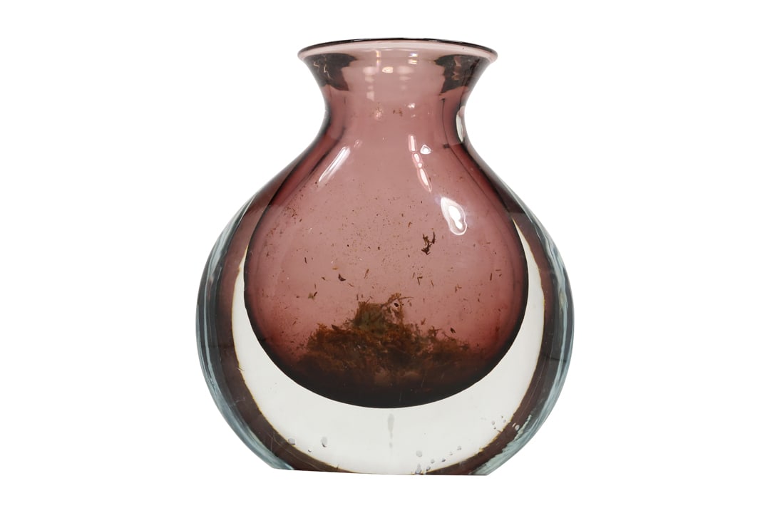 Murano Amethyst Art Glass Vase Tear Drop Crystal Base 10 inches height x 9 inches wide (1 of 9)