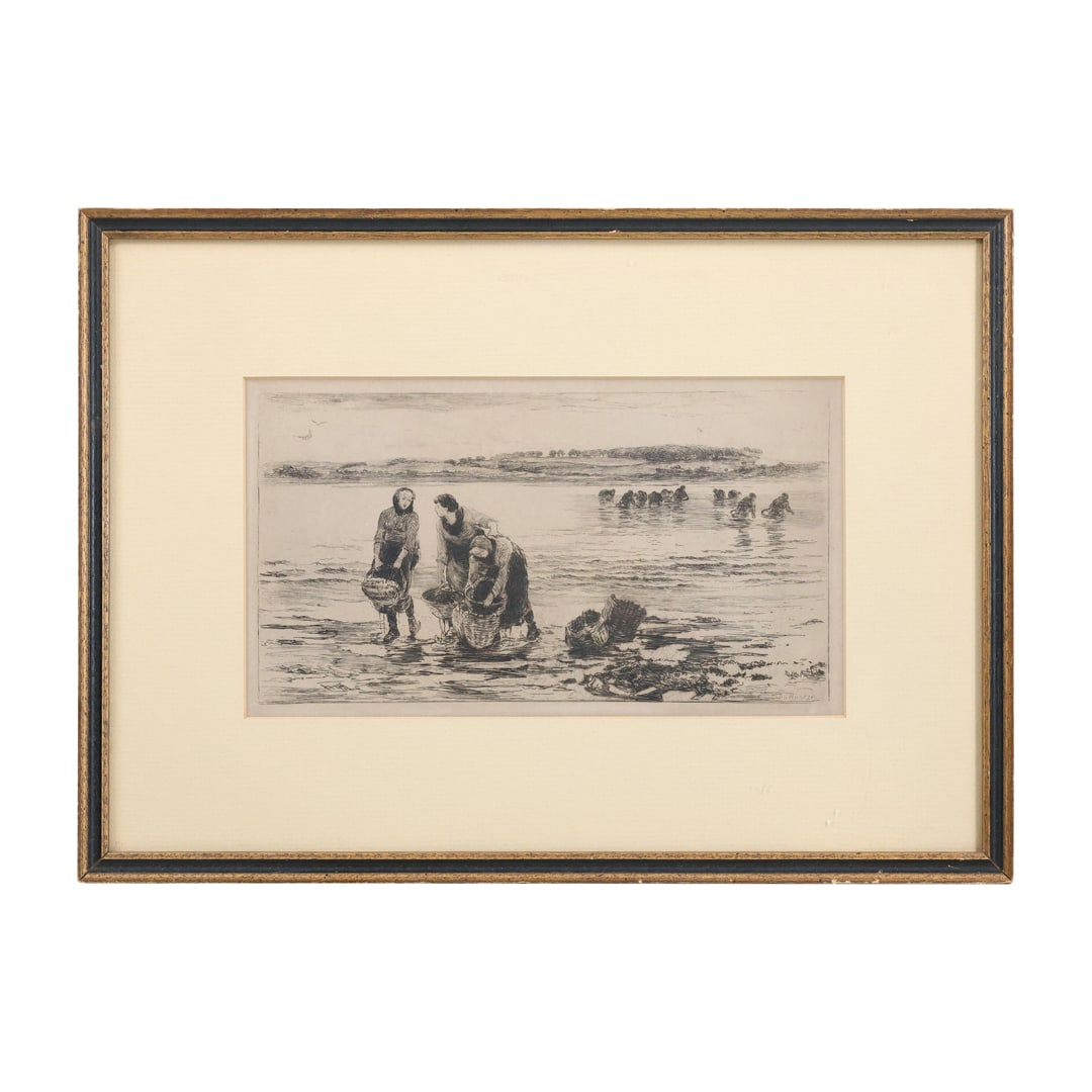 Colin Hunter,  "The Mussel Gatherers"  Drypint Etching, Framed (1 of 17)