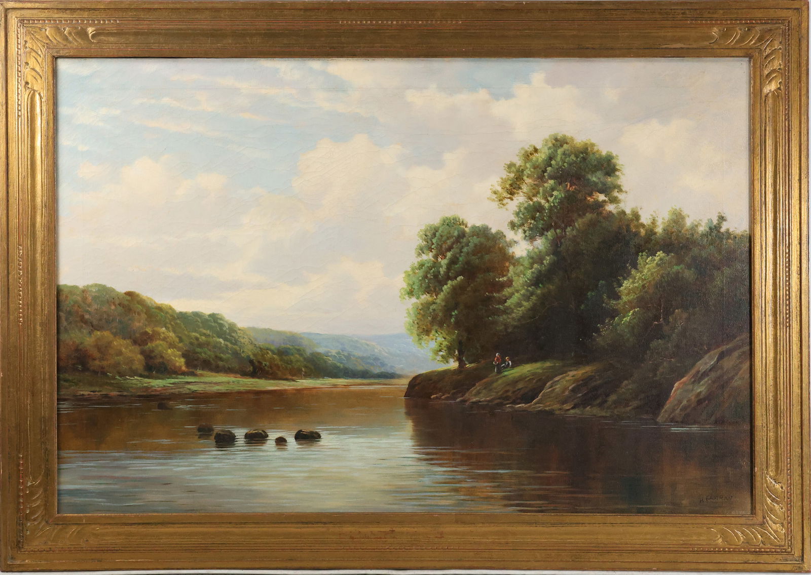 Harrison Gilman Eastman (1822 - 1891 American) Oil on Canvas Painting Landscape, Newman Galleries (1 of 19)