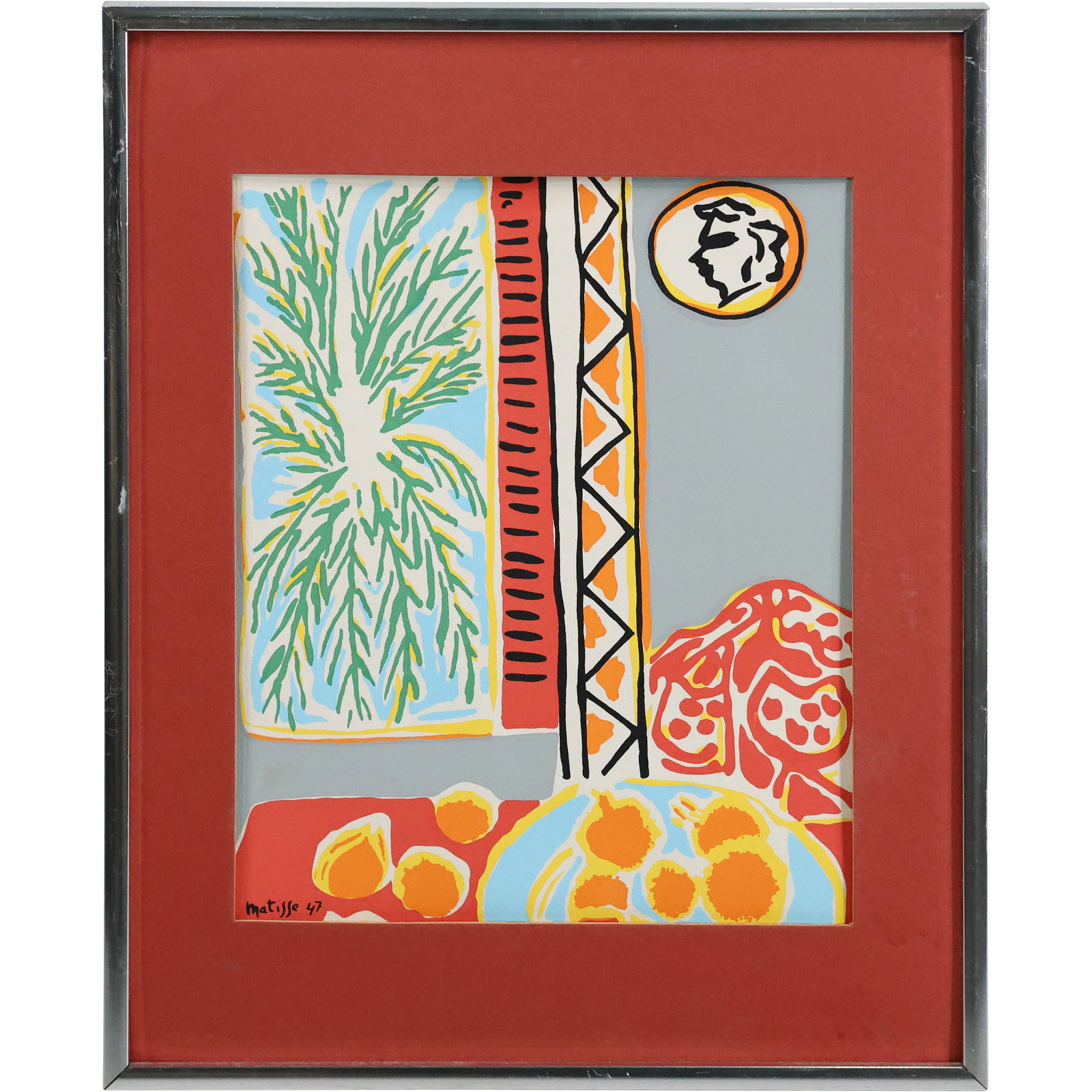 Henri Matisse 1947, “Still Life with Pomegranates” - Plate Signed, Framed: Henri Matisse 1947, “Still Life with Pomegranates” - Plate Signed, Framed. size: 8 x 10 outside frame: 11.5 x 14.5