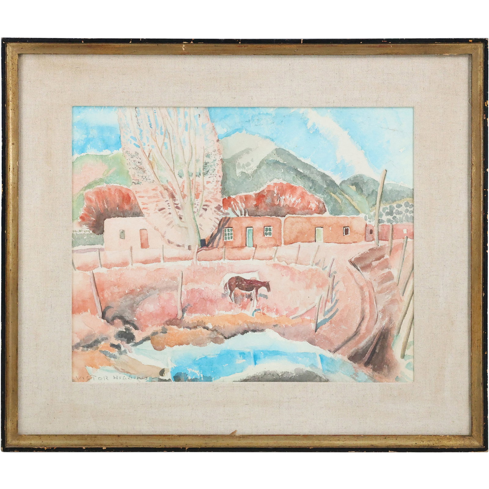 Victor Higgins (after); American School Watercolor El Sangre de Cristo Mountains (1 of 14)