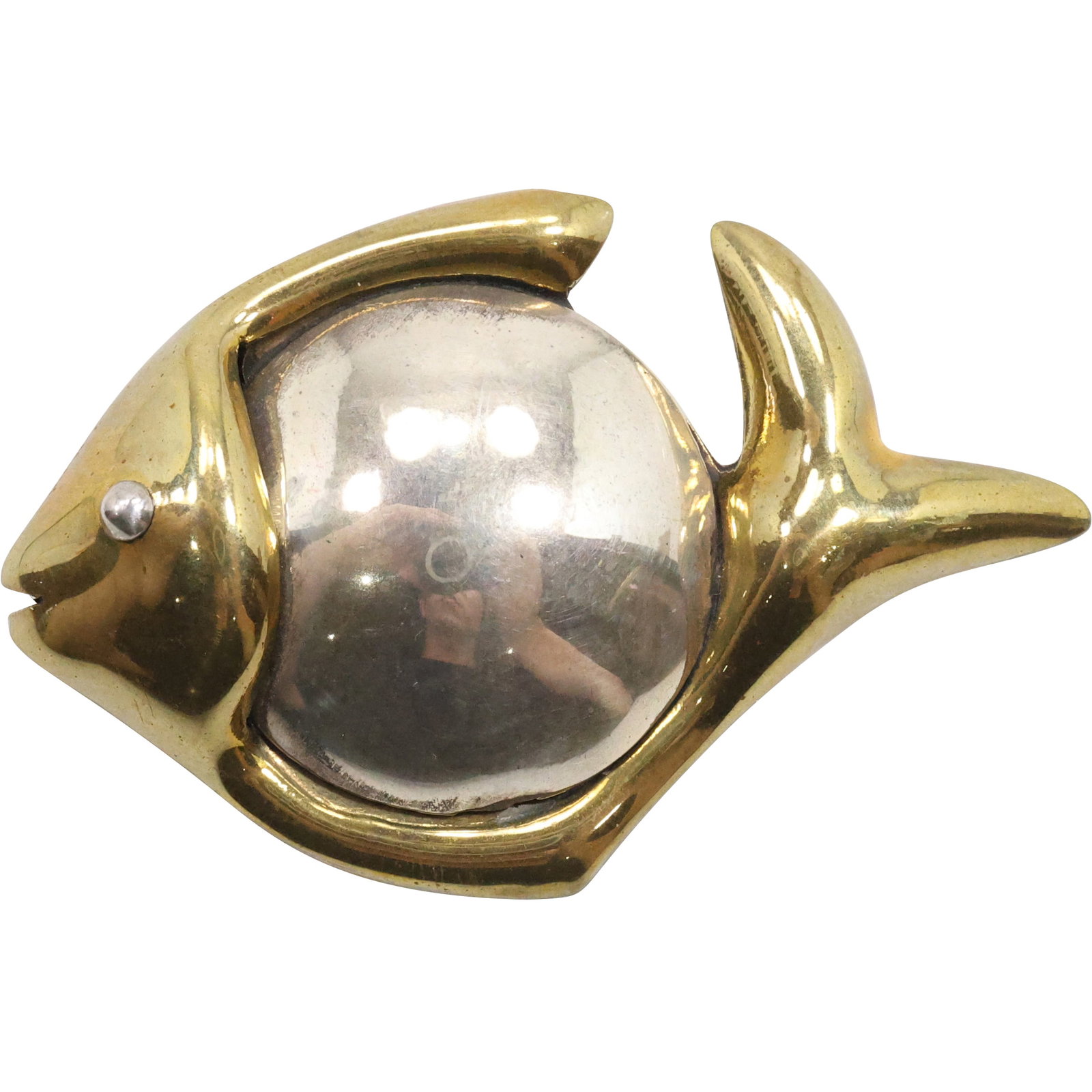 .925 Sterling Silver and Brass FISH Pendant, size 2 1/4 in. x 1 1/2 in. (1 of 10)