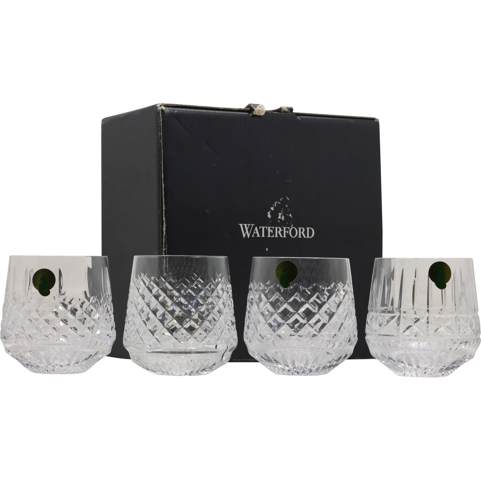 Set of 4 Waterford Crystal Kylemore Old Fashioned Whiskey Cocktail Glasses in Box (1 of 17)