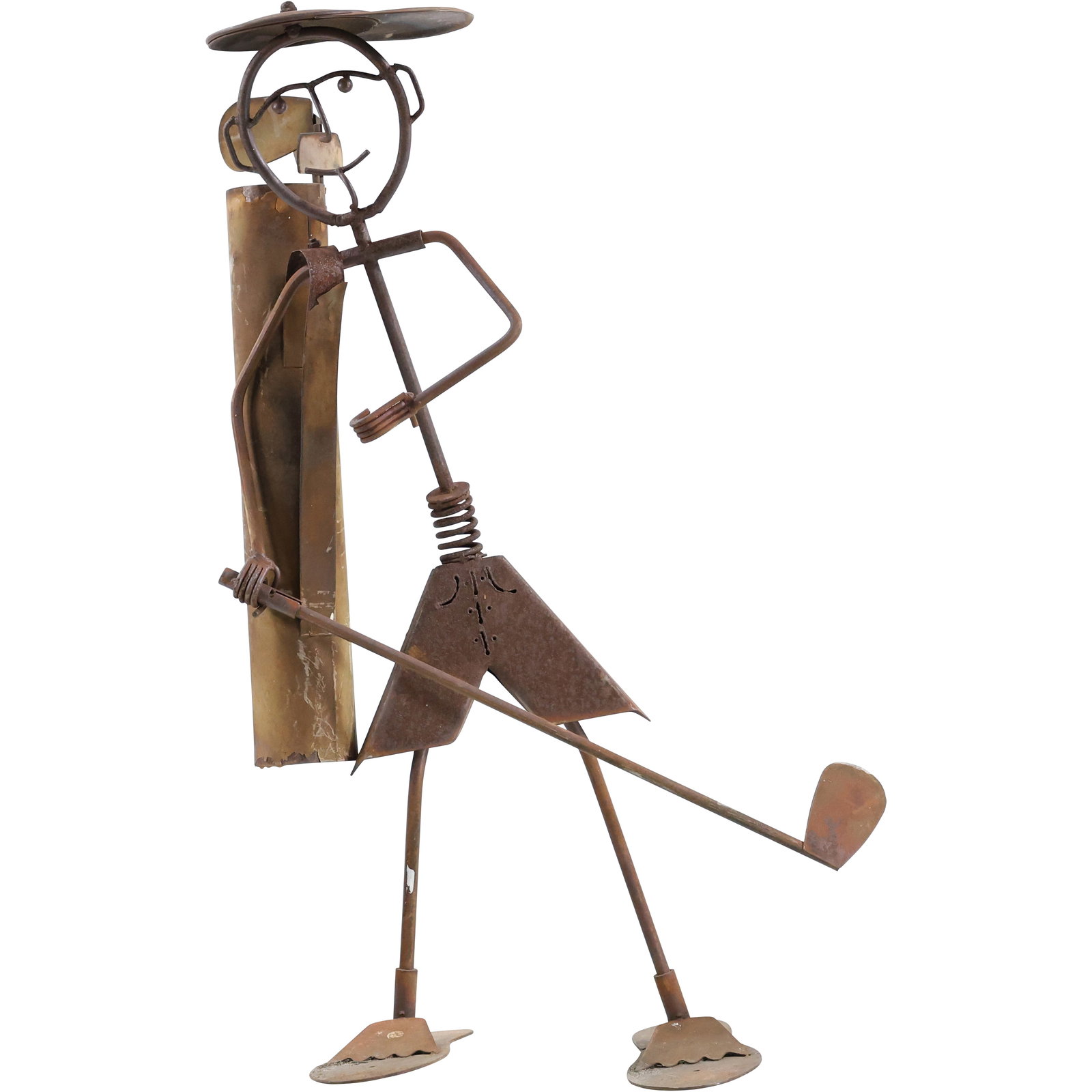 Folk Art Welded Metal GOLFER Figure Sculpture 30.5 inches height (1 of 14)