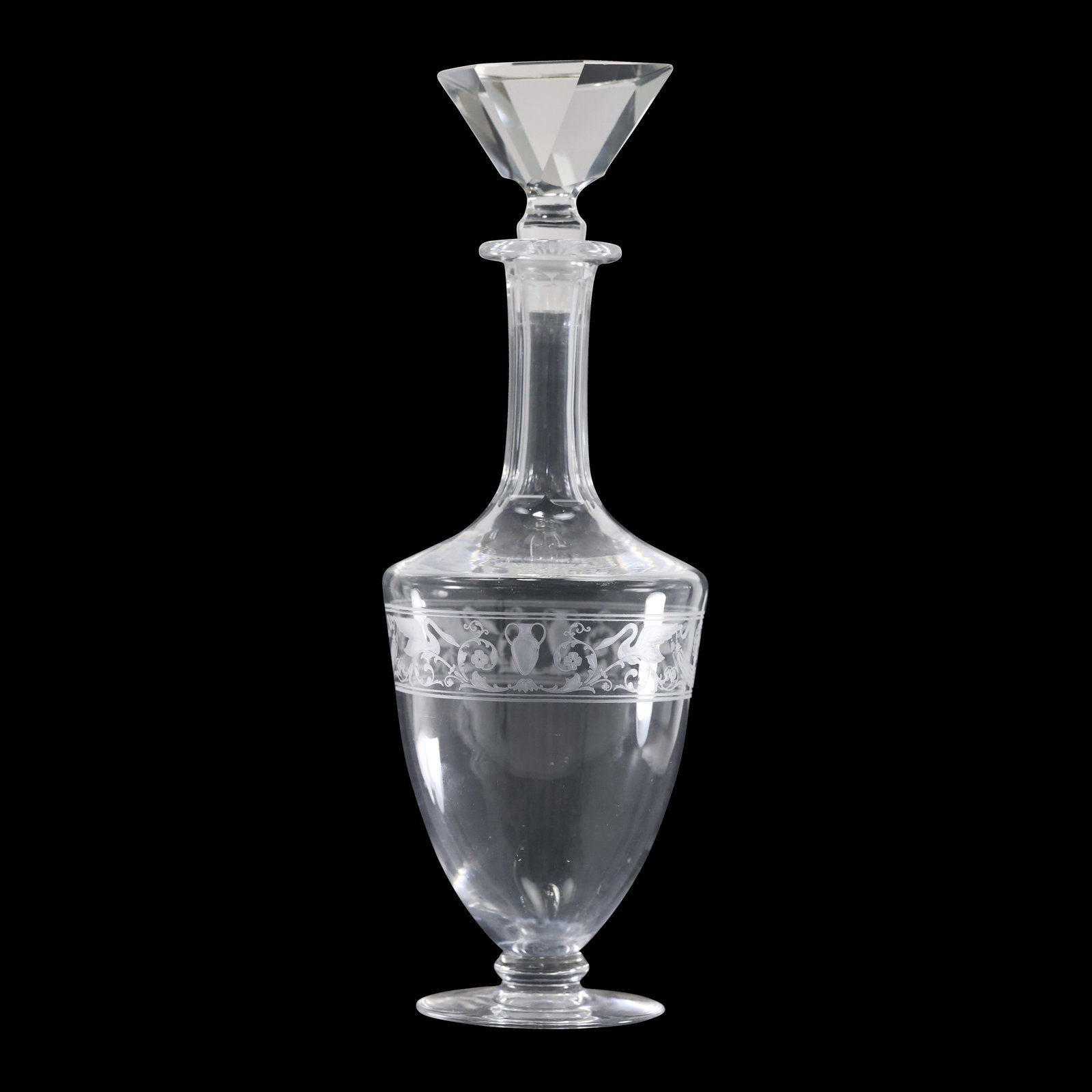 Extremely Rare Baccarat Etched Crystal Decanter for Croizet Cognac 12.5 in. height (1 of 15)