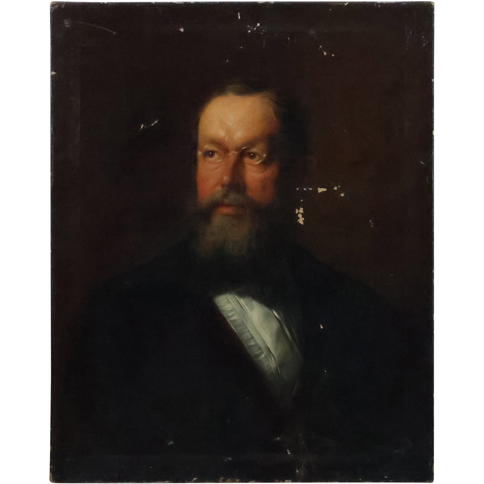 19th C. Oil on Canvas Painting Portrait of an Aristocrat Bearded Gentleman, Very Fine Detail (1 of 20)