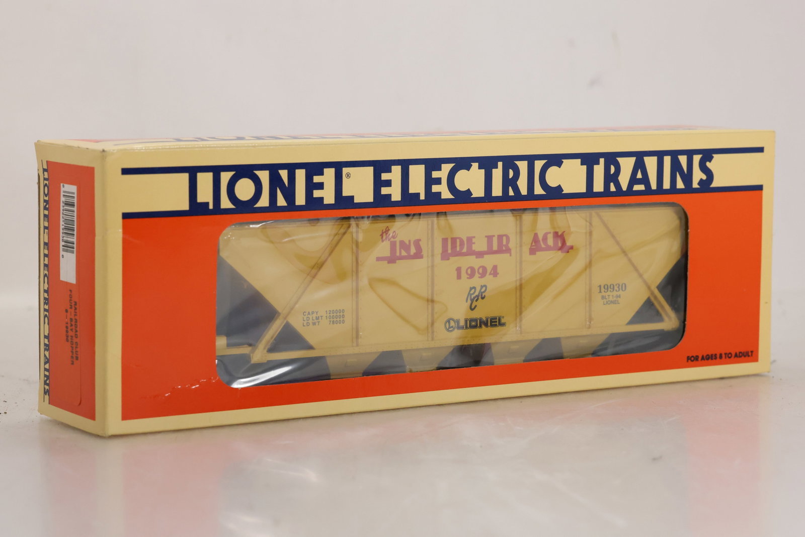 Lionel 6-19930 Railroad Club Four-Bay Hopper - Old New Stock: Lionel 6-19930 Railroad Club Four-Bay Hopper - Old New Stock Size: Box 13 x 4.5