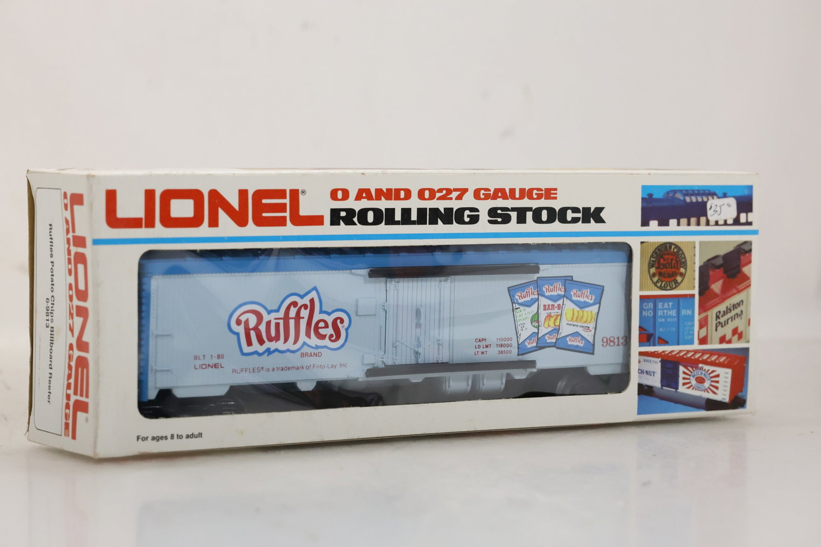 LIONEL RUFFLES POTATO CHIPS REEFER CAR 6-9813: LIONEL RUFFLES POTATO CHIPS REEFER CAR 6-9813 Size: 13 x 4.5