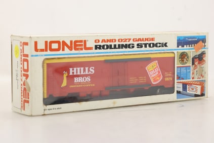 LIONEL HILLS BROS COFFEE BILLBOARD REEFER CAR 6-9879 O GAUGE FREIGHT 0 & 027