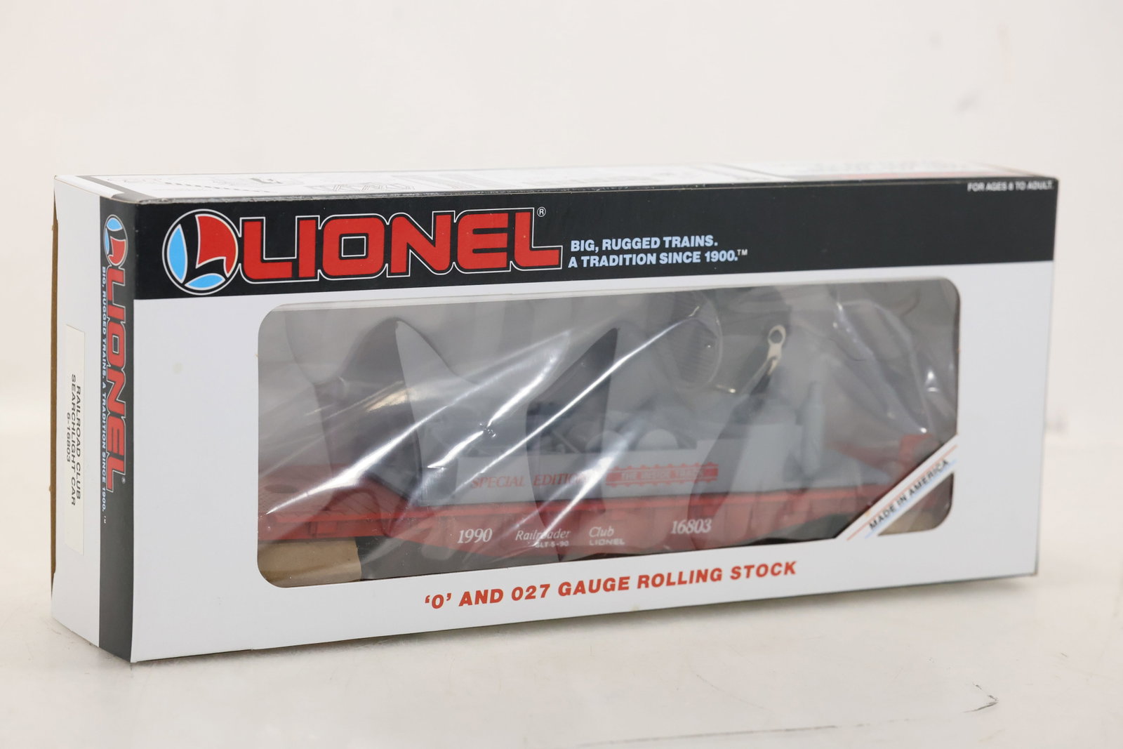 1990 Lionel Special Edition Railroad Club Searchlight Car 6-16803: 1990 Lionel Special Edition Railroad Club Searchlight Car 6-16803 Size: 12 x 5 x 3