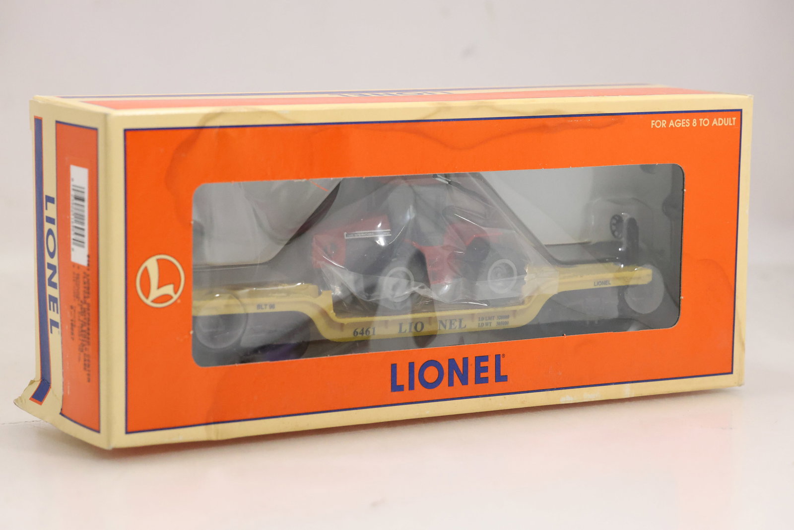 1996 Lionel 6461 Depressed Center Flatcar with ERTL Case 4wd Tractor 6-16957 (1 of 9)
