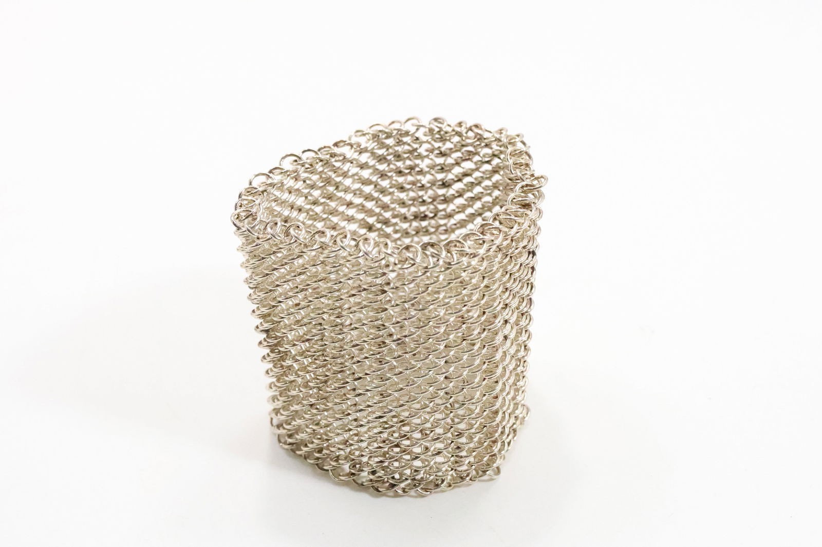 Sterling Silver Wide Mesh Bracelet weighs 84.3 grams, 6 in. x 2 1/4 in. wide (1 of 14)