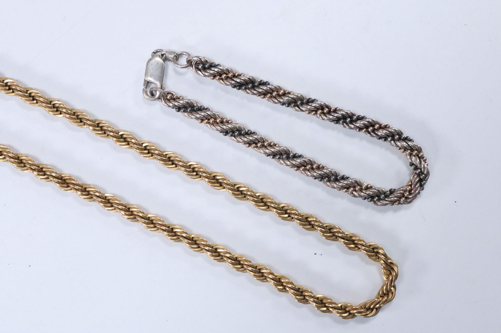 Heavy 12K GF 1/20 Men's Rope Chain 30 in. x 1/4 in. & Heavy .925 Sterling Rope Bracelet 7 in. x (1 of 16)