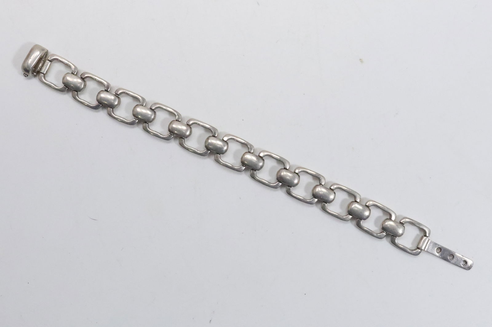 Sterling Silver Square Link Bracelet, weighs 33.4 grams, 7 1/2 in. x 1/2 in. (1 of 11)