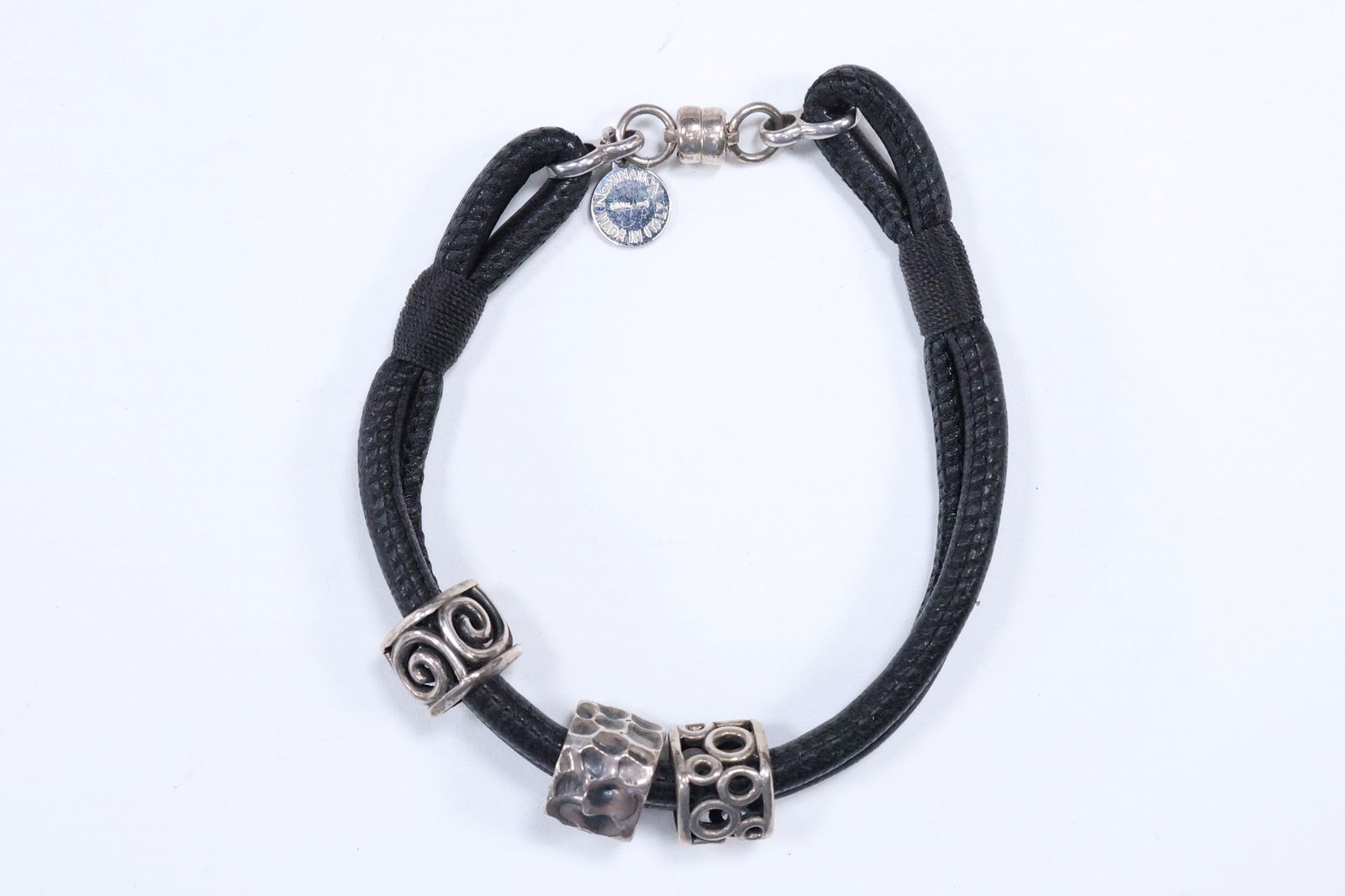 Bracelet Nomination .925 Sterling Made in Italy [1584 B1] Sterling Beads & Closure with Black (1 of 9)