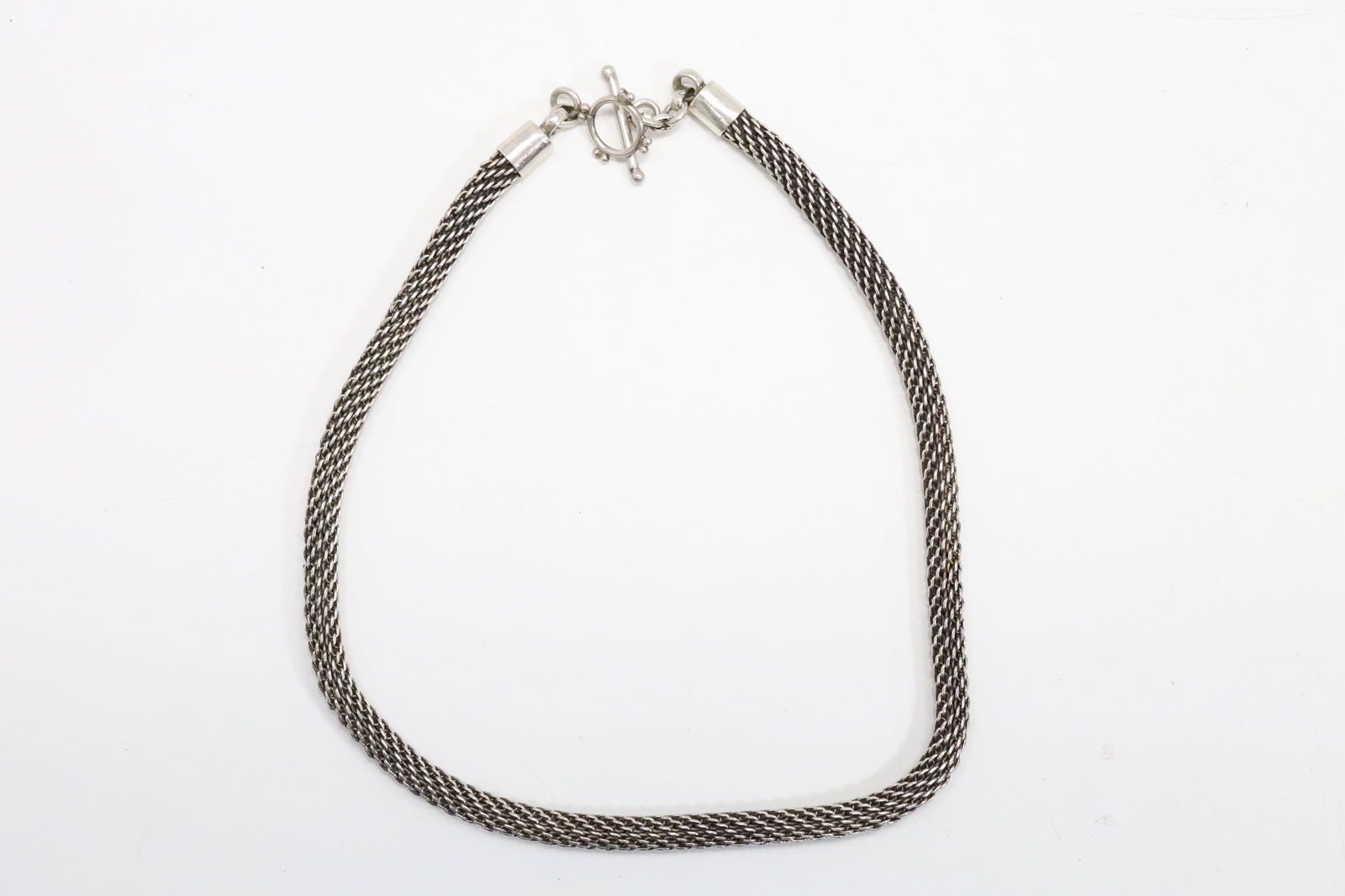 .925 Sterling Silver Heavy Chain Link Necklace weighs 66.6 grams, Toggle Closure 20 in. x 1/4 in. (1 of 13)