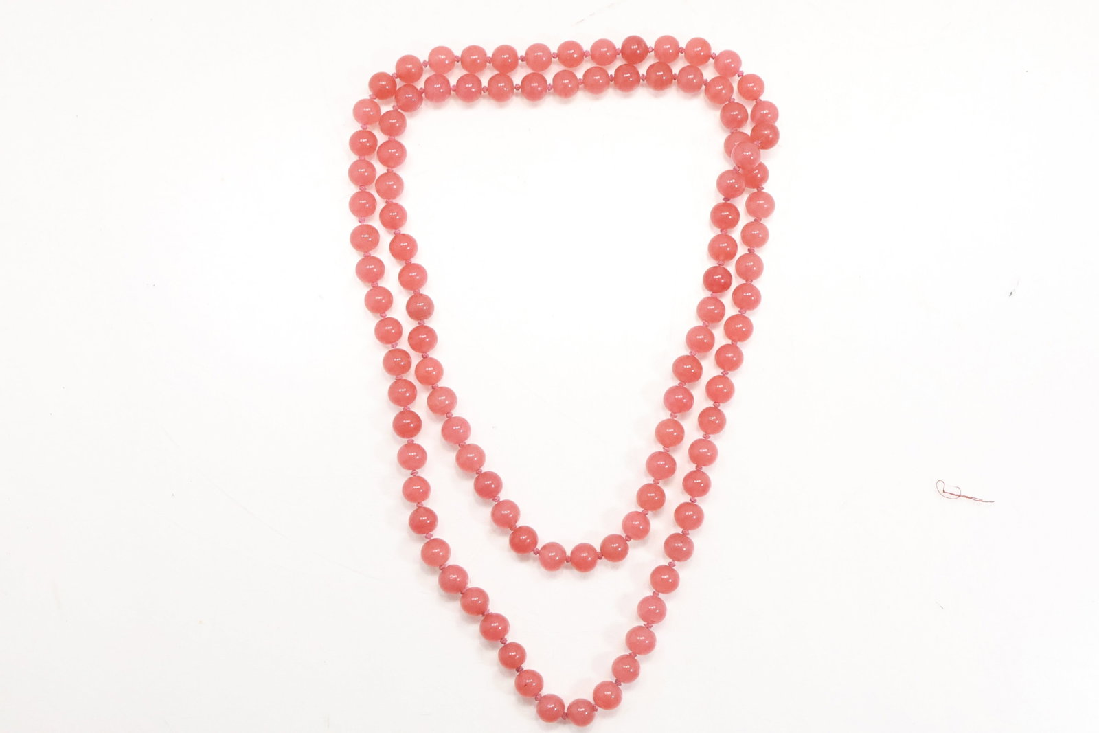Cherry Quartz or Known Strawberry Obsidiao Peking Glass Necklace 32 in. x 1/2 in.: Cherry Quartz or Known Strawberry Obsidiao Peking Glass Necklace 32 in. x 1/2 in.