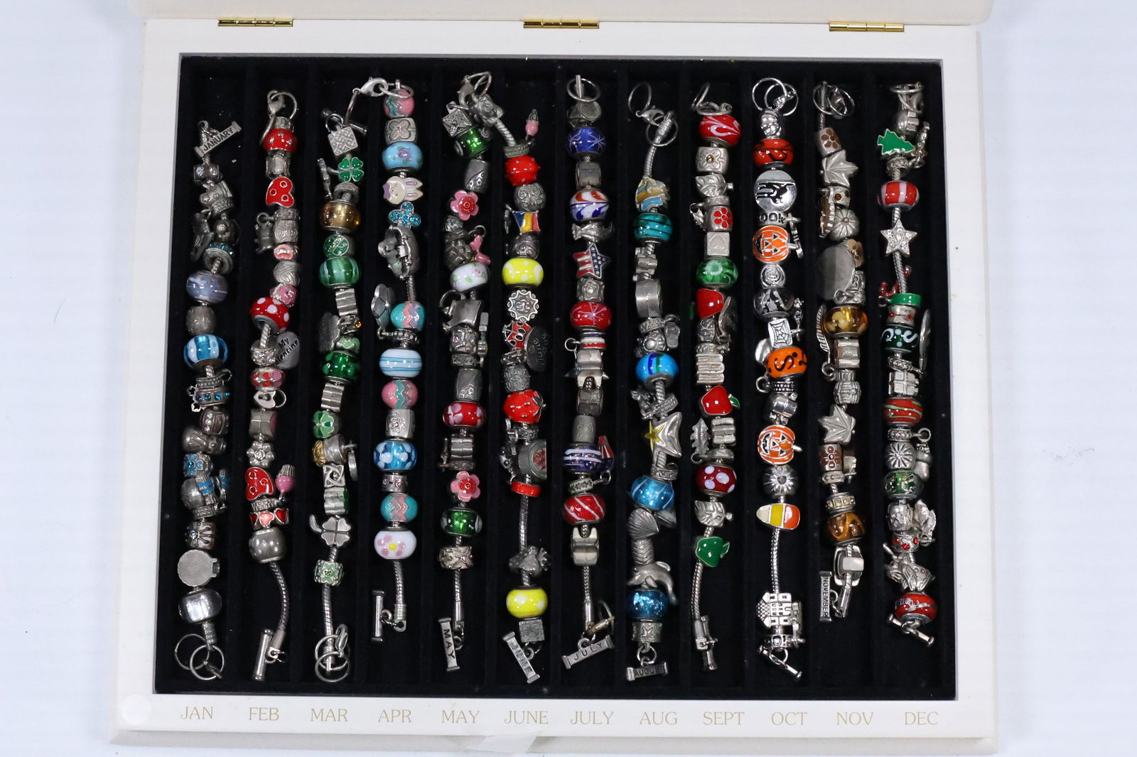 Willabee and Wood Charm Bracelets of the 12 Months in a Year in Case [not Sterling] (1 of 20)