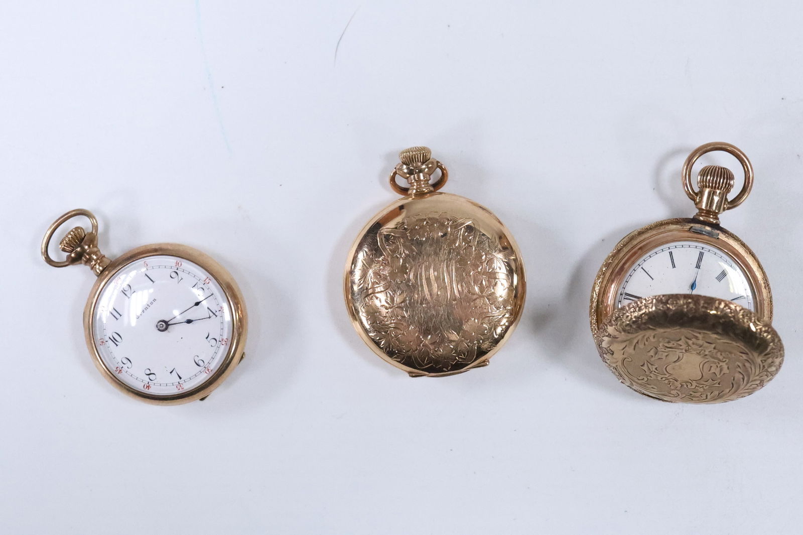 [3] Trenton Ladies Pocket Watch 10K GF [not working] 1 7/8 in. x 1 1/4 in.; Waltham Ladies (1 of 20)