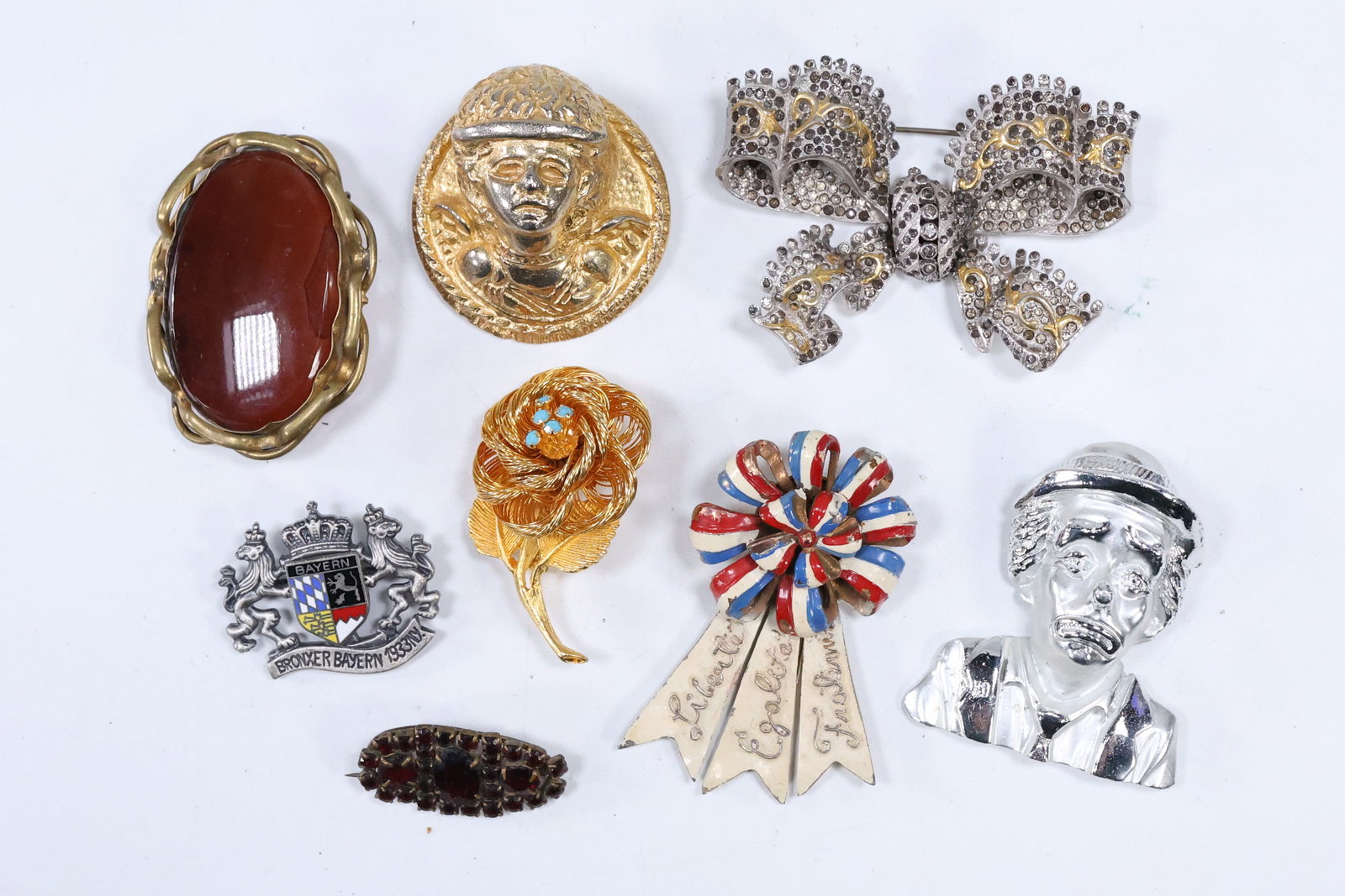 Costume Jewelry Assorted Pin Grouping: Gold Tone Winged Victory 2 1/4 in. x 1 3/4 in.; Gold Tone (1 of 11)