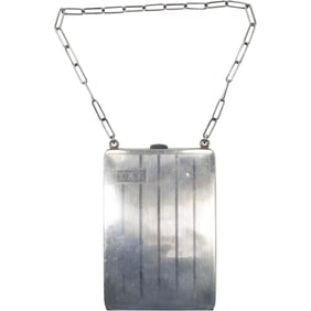 Sterling Silver, 97.2 grams, Victorian Coin and Bill Purse with Sterling Silver 10 in. Chain