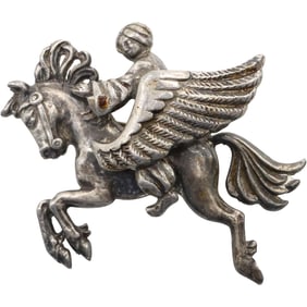 Sterling Silver, 24.7 grams, "Thief of Bagdad Korda" Figural Pin 2 1/2 in. x 2 1/4 in.