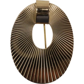 Napier Sterling Silver Vermeil Pin Modernism Rays with Buckle 2 in. x 1 1/2 in.