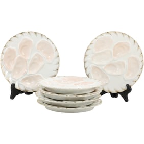 Set of 6 Antique Limoges H & Co Repose Oyster Plates – Fine Porcelain