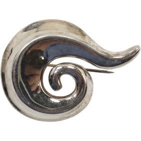 Signed Robert Lee Morris, .925 Sterling Silver, 13 grams, Swirl Pin, 1 7/8 in. x 1 3/8 in.