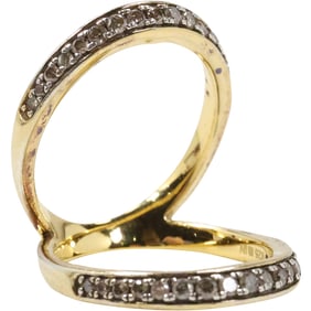 .925 LL IN Sterling Silver with Diamonds Scarf Holder , 1 in. x 7/8 in.